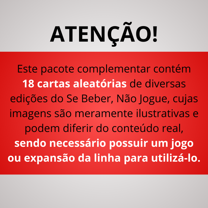 PACK COMPLEMENTAR DISCÓRDIA (18 cartas) | Se Beber, Não Jogue