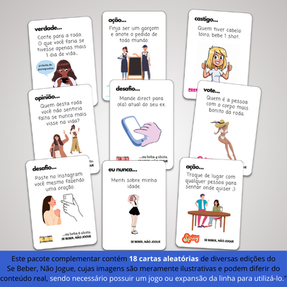 PACK COMPLEMENTAR ALEATÓRIO (18 cartas) | Se Beber, Não Jogue